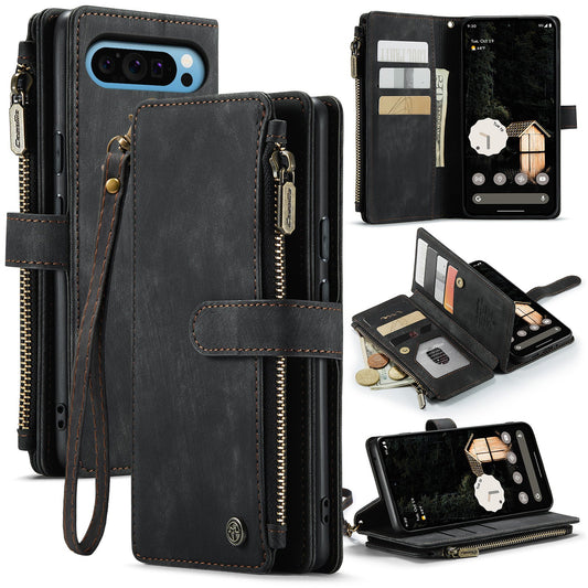 3-in-1 Shockproof Retro Leather Wallet Phone Case for Pixel 8