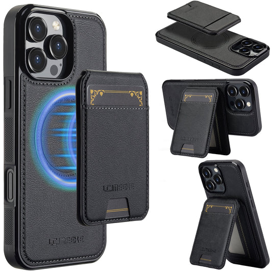 RFID Leather Phone Case with Detachable MagSafe Back Cover & Card Holder for iPhone 11 Pro